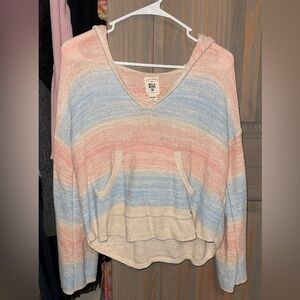 BillaBong Blue Orange Cream Knitted Hoodie